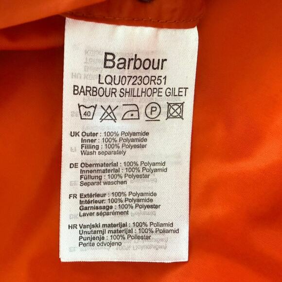 Barbour Ladies Shillhope Gilet Vest Size US 6 UK 10 Coral Orange Red Puffer - Picture 4 of 6